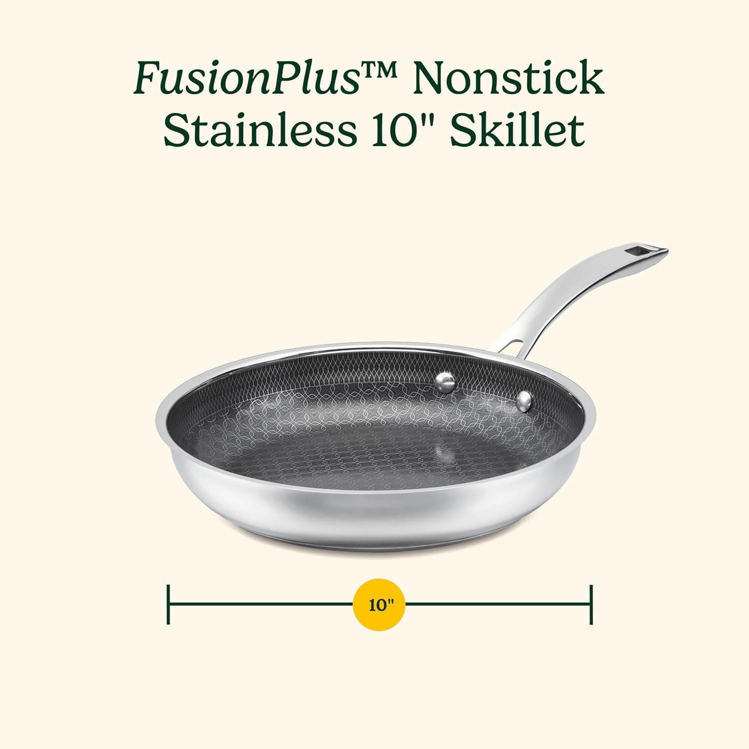 Cuisinart FusionPlus™ Non-Stick 10” Skillet, Stainless Steel Frying Pan, Compatible with Induction, PFAS-Free