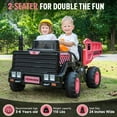 thumbnail image 2 of Rock Wheels 24V7AH 2 Seater 4WD Dumper Ride-On Construction Car, 4x200W Motors, Electric Tipping Dump Bed, Remote Control, LED Lights, Steam Spray, Helmet Included, 24" Seat - Pink, 2 of 10
