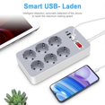 thumbnail image 4 of 10-In-1 Power Strip Multi Outlet Socket with 1.2-Meter Long Cord 6 Outlet 4 USB Port for Home Office Hotel EU Plug, 4 of 5
