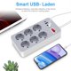 thumbnail image 4 of 10-In-1 Power Strip Multi Outlet Socket with 1.2-Meter Long Cord 6 Outlet 4 USB Port for Home Office Hotel EU Plug, 4 of 5