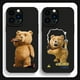 thumbnail image 2 of Highend Black Cartoon Bear Phone Case For iPhone 15 14 13 12 11 Pro Max X XS Max XR Mini 8 7 14 15Plus Matte Soft Silicone Cover, 2 of 5