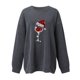 thumbnail image 2 of Gibobby Sudadera navideña mujer holgado informal de manga larga con cuello redondo de tamaño para mujer(Gris oscuro,G), 2 of 5