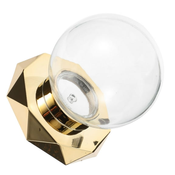 FRCOLOR Baseball Holder Display Case Baseball Display Case with Golden Base Transparent Cover for Sports Memorabilia