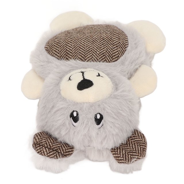 Squeaky Pet Toy, Teeth Cleaning Plush Dog Toy Soft For Medium Dogs ANGGREK Oso gris