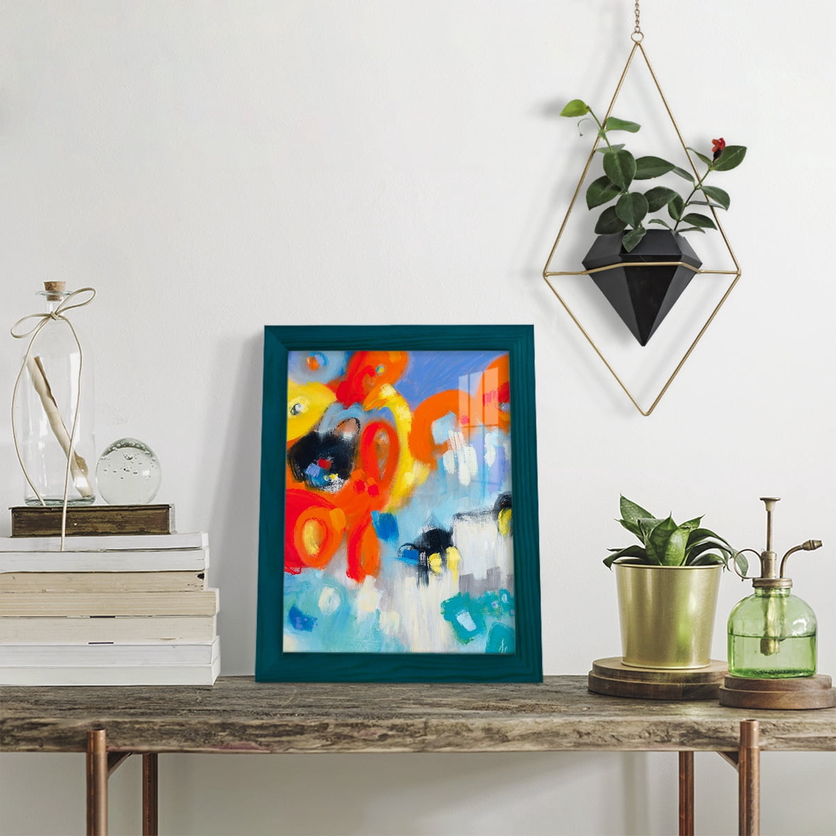 In the Loop V -Framed Print w/glass-Ocean Blue