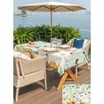 thumbnail image 6 of 60x120 Inch Outdoor Tablecloth with Umbrella Hole Zipper Rectangle Easter Rectangular Tablecloths Outside Waterproof Spring Watercolor Bunny Eggs Tulip Wooden Grain Teal Patio Table Cover for Picnic, 6 of 8