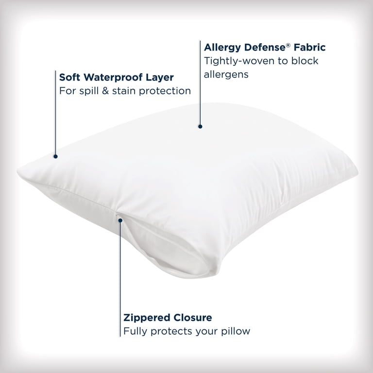 AllerEase Waterproof Pillow Protector, Standard/Queen, 2-Pack photo 3