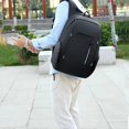 thumbnail image 5 of 17.3-inch laptop backpack work-daily backpack water resistant travel work computer backpacks USB charging port (A, black), 5 of 5