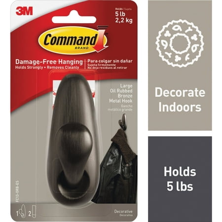 Command Outdoor Metal Adhesive Hook - Single Pack