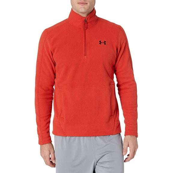 Under Armour Mens Zephyr Fleece Solid Long Sleeve  Zip T-Shirt Radiant Red 839/Dark Maroon XX-Large