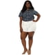 thumbnail image 3 of Women's Plus Size Jean Short Raw Hem Slash Pocket Denim Shorts White 2X, 3 of 7