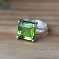 thumbnail image 6 of Green Peridot Ring, 925 Silver Ring, Statement Ring, Cocktail Ring, Healing Ring, Prong Setting Ring, Boho Ring, Signet Ring, Gift For Her, 6 of 10