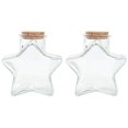 thumbnail image 2 of 2 piezas transparentes botellas de deseos de la estrella frascos de vidrio de vidrio botellas de deriva de corcho, 2 of 4