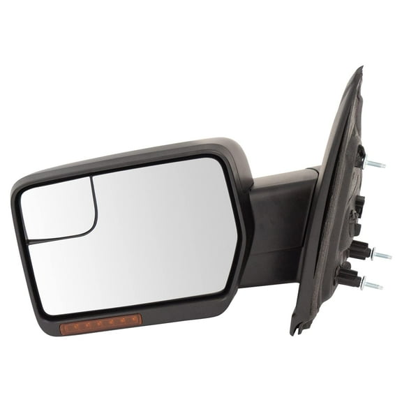 TRQ Mirror Power Fold Heat Signal Memory Puddle Smooth Black Driver LH for F150 MRA08404 Fits select: 2011-2014 FORD F150