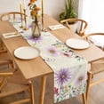 thumbnail image 3 of Purple Flowers Blossom Table Runner - 70 Inch Long, Kitchen Dining Table Runner Dresser Scarves, Spring Retro Garden Wildflowers Farmhouse Decor for Coffee Tables Wedding Party Banquet, 3 of 8