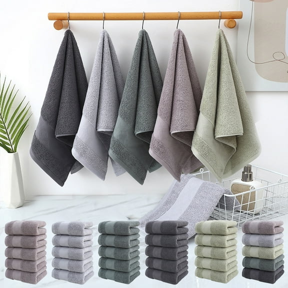 ZROBM 5PCS Hand Towel, Hand Towel Set, Towel Clearance, Hand Towels for Bathroom, Spring Hand Towel, Towel For Bath, Hand, Face, Gym, Spa, cotton, 35x75cm, Gray