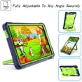 thumbnail image 4 of TECH CIRCLE Samsung Galaxy Tab A7 Lite Case 2021 with Soft HD Screen Protector, Shockproof Rugged Cover 360 Rotating Ring Stand Shoulder Strap Handle Case for Galaxy Tab A7 Lite 8.7 inch, Navy/Green, 4 of 8