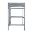 thumbnail image 4 of Grey Twin Loft Bed With Guardrail And Built-in Desk, Made Of Quality Rubber Wood For A Stable Bedroom Experience Size In Grey, Crafted From Solid, 4 of 7