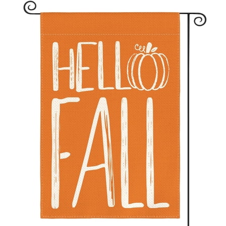 Sm:)e 12 x 18 Inch Pumpkin Polyester Fall Outdoor Flag, Double-Sided