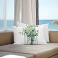 thumbnail image 3 of Sage Green Eucalyptus Leaves Lumbar Pillow Covers 20x12 Inch Set of 2, Farmhouse Stripe Botanical Waterproof Outdoor Pillow Covers, Decorative Cushion Pillowcases for Couch, Sofa, Bed, Garden, Patio, 3 of 9