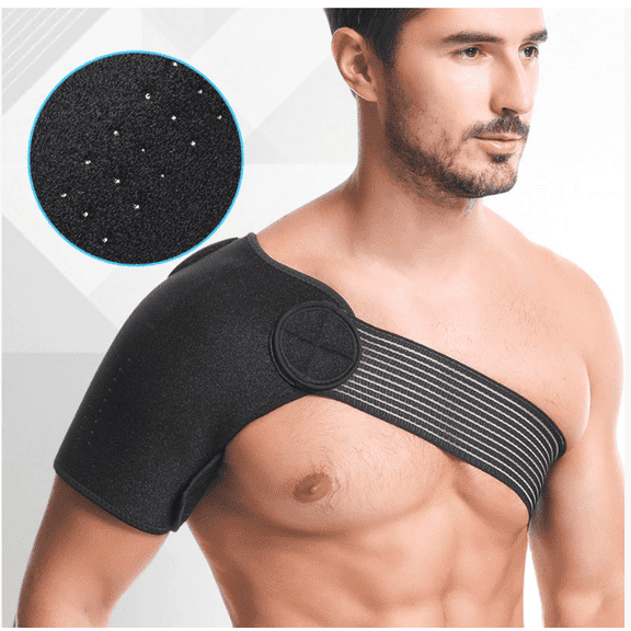 Shoulder Sleeve Brace Support for Pain Relief, Adjustable Fits Left and Right Arm, Men & Women Universal One Size
