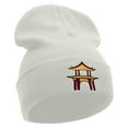 thumbnail image 4 of Karate Dojo Embroidered 12 Inch Long Knitted Beanie - White OSFM, 4 of 5