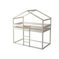 thumbnail image 5 of Home Design Pasco Twin Over Twin Solid Wood House Loft Bed Frame with Roof, Wood House Bed/Low Toddler Loft Bed, Antique Gray, Easy Assemble, 5 of 5