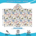 thumbnail image 2 of Butterfly Colorful Insect Pattern Hooded Bath Towel，60"x35" for Ages 3 To 12 Kids, Quick Dry Lightweight Soft Microfiber Hood Beach Towel Cover Up for Kids, 2 of 7