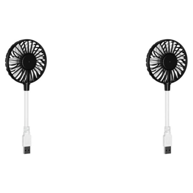 Bearachild ventilador usb recargable banco de energía de enfriamiento silencioso mini herramientas de juego ventiladores eléctricos Negro 2piezas