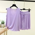 thumbnail image 1 of RKSTN Pyjama pour Femmes Ensemble Coton à Volants Grande Taille Col en V Sans Manches Camisole de Pyjama avec Shorts 2 Pcs Pyjama Léger pour Femmes, 1 of 5