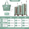 thumbnail image 2 of 5-Piece Luggage Set, 20/24/28 inch hardshell suitcases expandable duffel bag toiletry bag, Green, 2 of 7