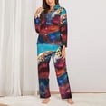 thumbnail image 2 of Sikiie Colorful Ocean Sea Turtle Women's Long-Sleeve Shirt and Full-Length Bottom Pajama Set (s-xxl)-Large, 2 of 7