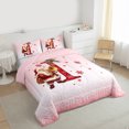 thumbnail image 4 of Manfei Red Initial I Letter Full Size Comforter Sets, Kawaii Cartoon Santa Claus Bedding Comforter Set, Merry Christmas Reversible Bedding Sets, Luxury Bedroom Decor, 3 Pieces, 4 of 9