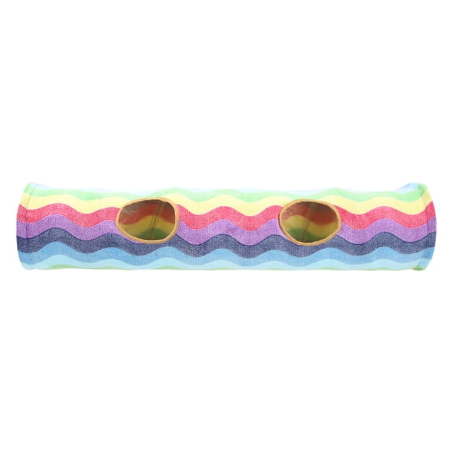 Túnel de peluche plegable para gatos con pelota para conejos, gatitos, hurones, cachorros y perros.