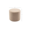 thumbnail image 3 of Wovenbyrd Hampton 19" Round Pouf, Beige Foam, Nailhead Trim, Indoor - Tan, 3 of 6