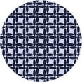 thumbnail image 1 of Ahgly Company Machine Washable Indoor Round Transitional Night Blue Area Rugs, 7' Round, 1 of 7