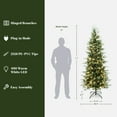 thumbnail image 2 of LuxenHome 7.5Ft Pre-Lit Green Slender Artificial Christmas Tree with Metal Stand, 2 of 9