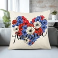 thumbnail image 5 of Patriotic Decor, Throw Pillow Covers 18x18 in 4th of July Linen Pillow Case, American Summer Outdoor Red White Blue Sofa Couch Bed Home Outdoor, 5 of 6