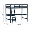 thumbnail image 3 of Hillsdale Furniture Caspian Wood Study Twin Loft Bed with Desk, Navy, 3 of 6
