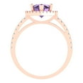 thumbnail image 4 of 2.38 ct Pear Cut Simulated Alexandrite with Simulated Diamond Halo Accents 14K Rose Gold Womens Engagement Ring, 4 of 5