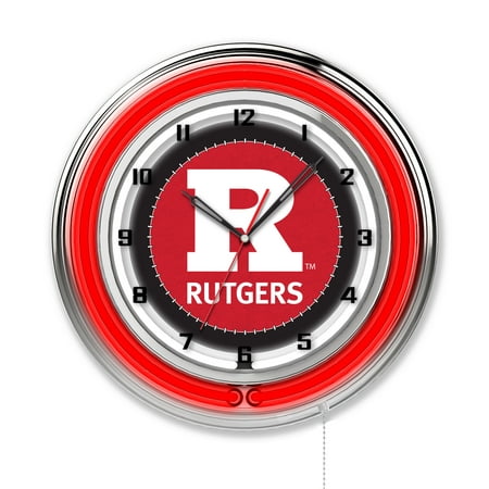 Rutgers 19 Double Neon Wall Clock