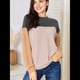 thumbnail image 4 of Camisetas Holgadas Informales de Punto con Cuello Redondo y Larga con Bloques de Color A para Mujer Negro M, 4 of 6