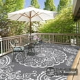thumbnail image 4 of Outdoor Rug x Reversible Outdoor Plastic Straw Rug Large Outdoor Patio Rug RV Mat Outside Indoor Outdoor Rugs for Patio RV Balcony Deck Picnic Backyard Porch Grey, 4 of 7