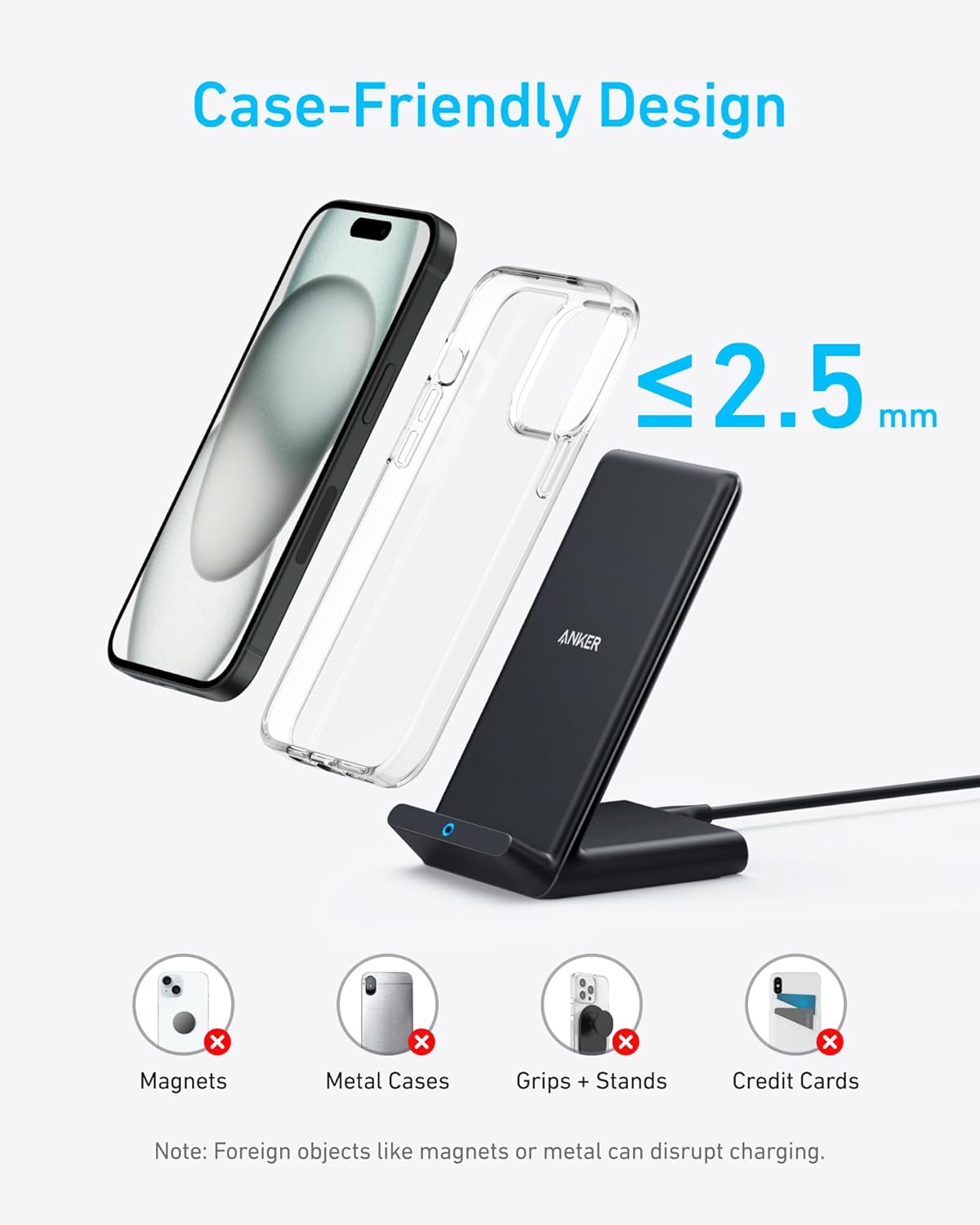 Anker 313 Wireless Charger Stand, 10W Fast Charge photo 6