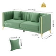 thumbnail image 4 of Homfa 77.6" 3 Seater Sofa, Modern PU Leather Couch with Golden Legs & Armrests & 2 Pillows for Business Office, Green, 4 of 7
