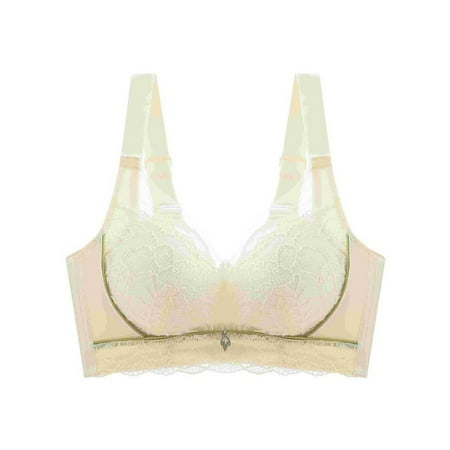 SMihono Push Up Bras for Women Uplift High Support Everyday Bras Comfy Soft Balconette Bra Breathable Underwear Bras Khaki 40
