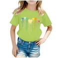 thumbnail image 1 of WEIYLL T-Shirts Filles Mignons Imprimés Col Rond Manches Courtes Été Décontracté Doux Ample Enfant Tee Tops pour 2-4 Ans, 1 of 5