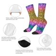 thumbnail image 3 of Haiem Glitter Rainbow Pattern Crew Socks – Soft & Durable Moisture-wicking Socks, Stay-Up Fit for Business, Work, and Casual Wear Size 5-11, 3 of 6