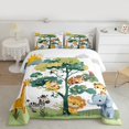 thumbnail image 3 of Manfei Jungle Animal Teens Full Size Comforter Sets, Kawaii Lion Elephant Zebra Bedding Comforter Set, Cartoon Wildlife Reversible Bedding Sets, Microfiber Bedroom Decor, 3 Pieces, 3 of 9