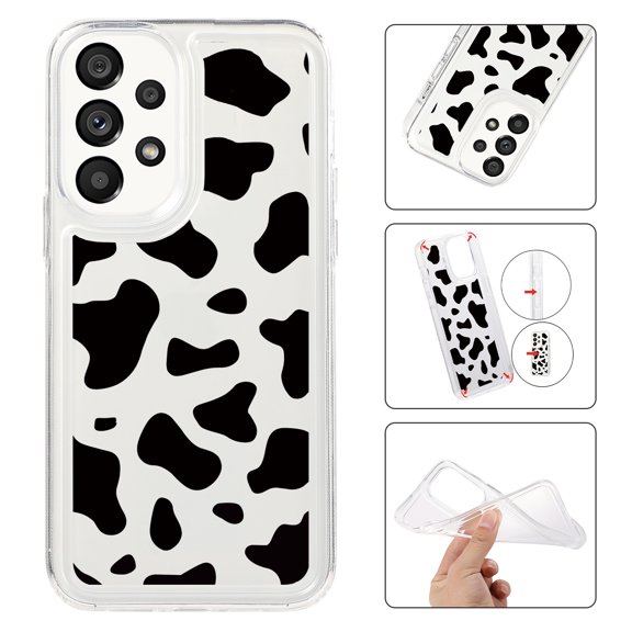 Mantto Case For Samsung A52 5G/4G Phone Case,Luxury Leopard Pattern Design Cases Soft Silicone Slim TPU Shockproof Protective Bumper Cover for Women Men For Samsung Galaxy A52 5G/4G, Cow